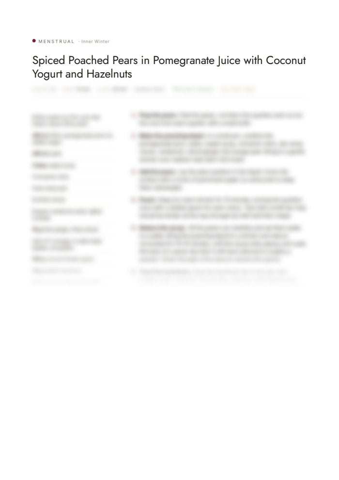 Spiced poached pears, the recipe (preview)